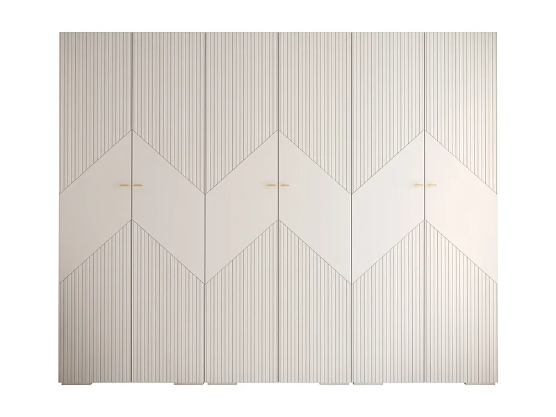 Armoire à portes battantes Manhattan Ryfel 2 236,7/300/47 6 portes (Blanc)