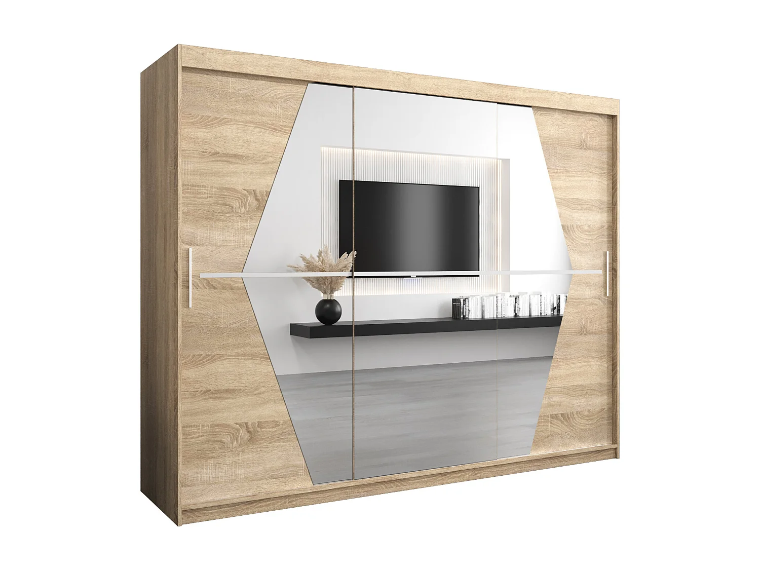 Schwebetürenschrank Boliwia 200/250/62 2-Türig (Sonoma)