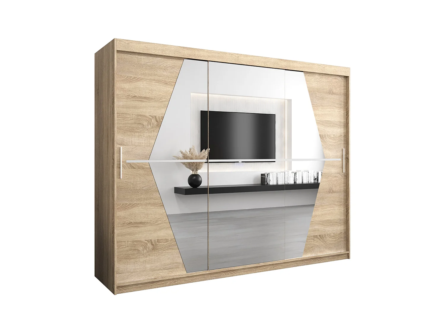 Schwebetürenschrank Boliwia 200/250/62 2-Türig (Sonoma)