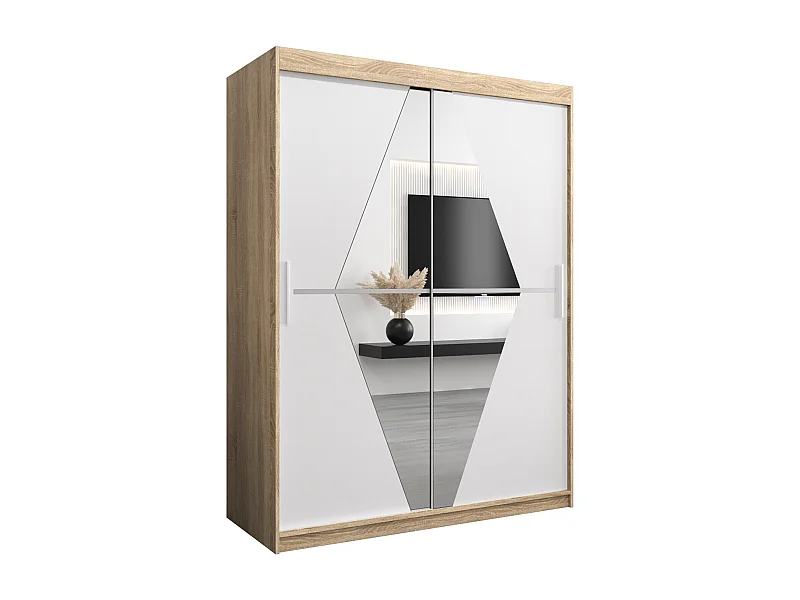 Armario Boliwia de puertas correderas 200/150/62 2 puertas (sonoma/blanco)