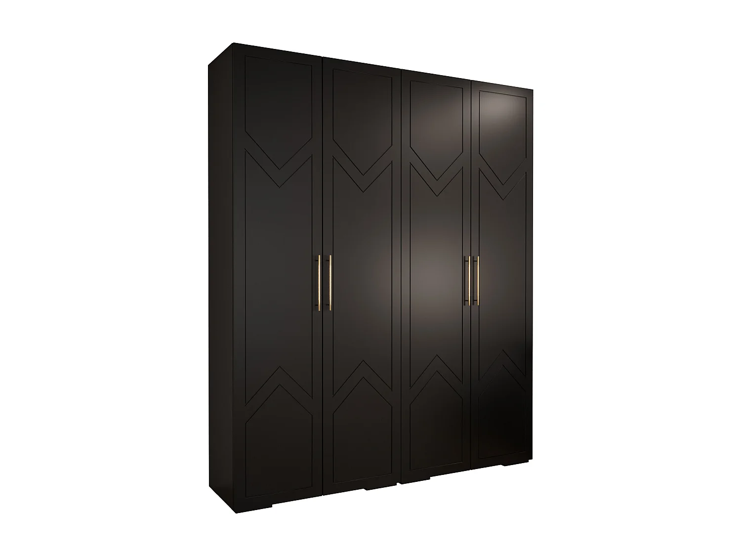 Armoire à portes battantes Manhattan Ryfel 8 236,7/200/47 4 portes (Noir)