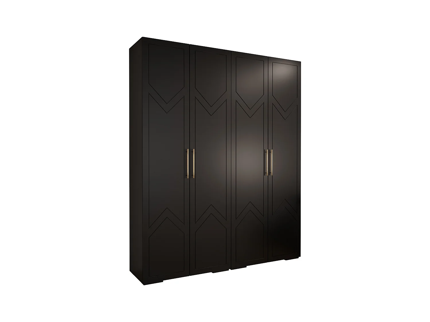 Armoire à portes battantes Manhattan Ryfel 8 236,7/200/47 4 portes (Noir)