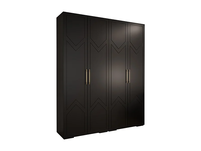 Armoire à portes battantes Manhattan Ryfel 8 236,7/200/47 4 portes (Noir)
