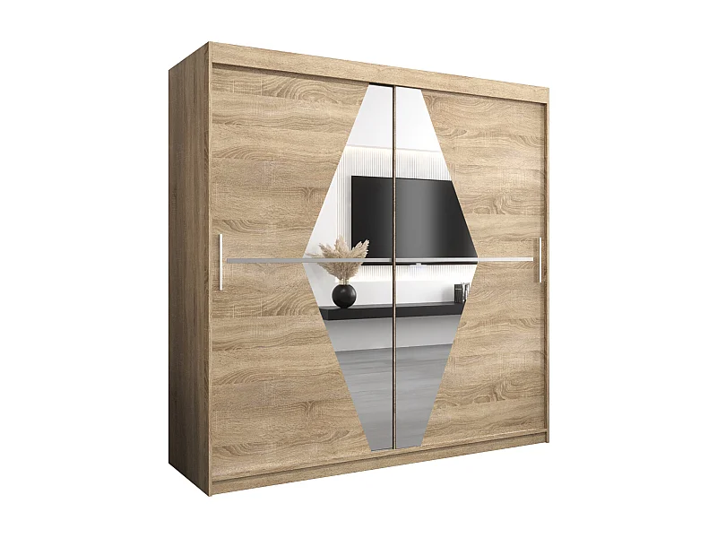 Armoire Boliwia À Portes Coulissantes 200/200/62 2 portes (Sonoma/Sonoma)