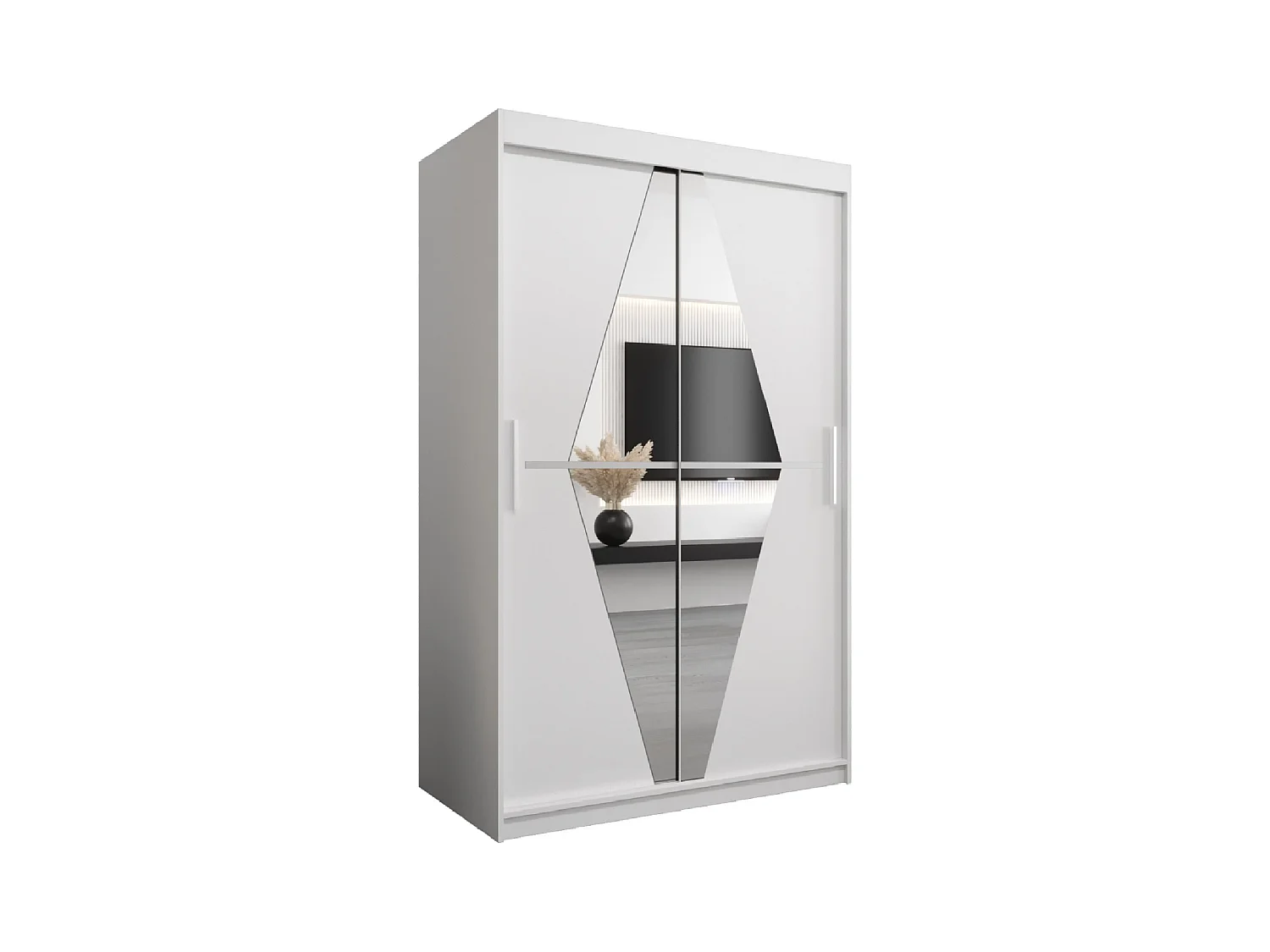 Boliwia kledingkast met schuifdeuren 200/120/62 2 deuren (wit/wit)