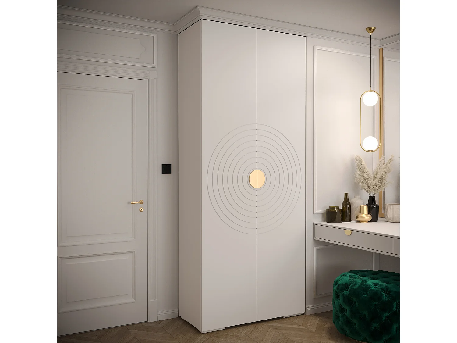 Armoire à portes battantes Manhattan Ryfel 6 236,7/100/47 2 portes (Blanc)