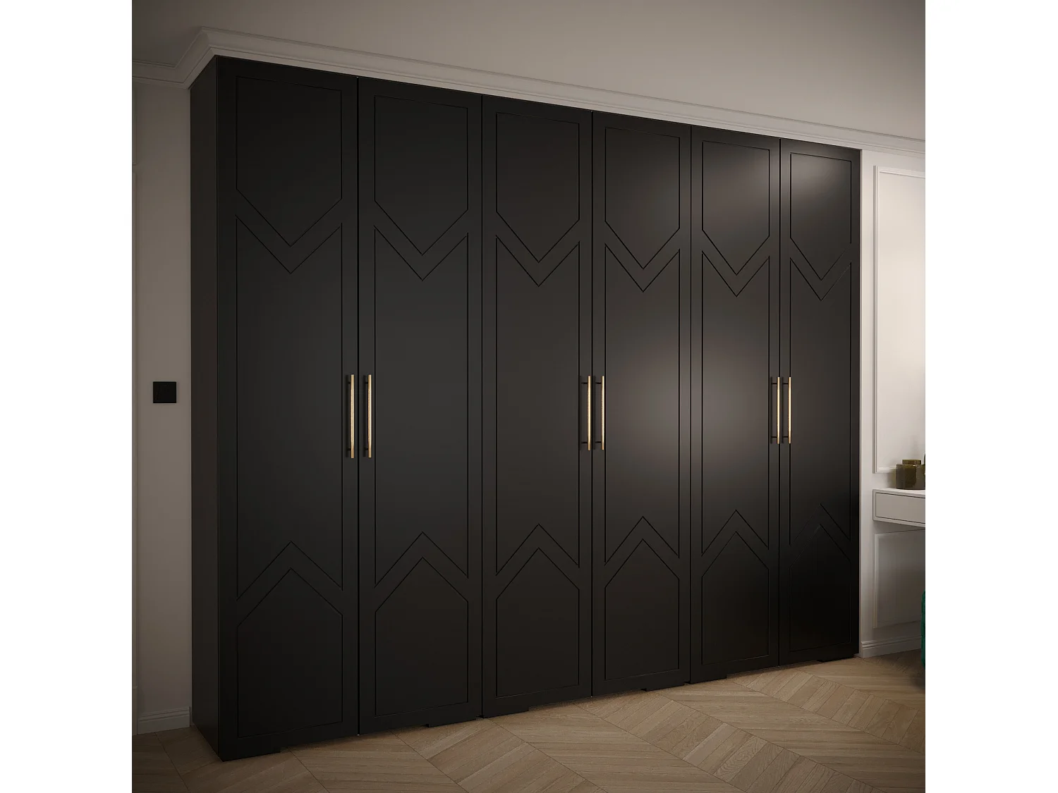 DREHTÜRENSCHRANK MANHATTAN RYFEL 8 236,7/300/47 6-türig (Schwarz)