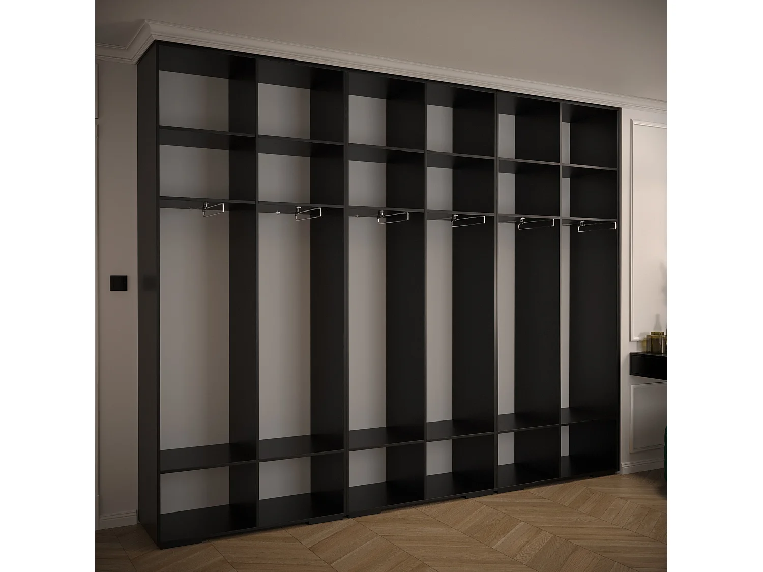 Armoire à portes battantes Manhattan Ryfel 8 236,7/300/47 6 portes (Noir)