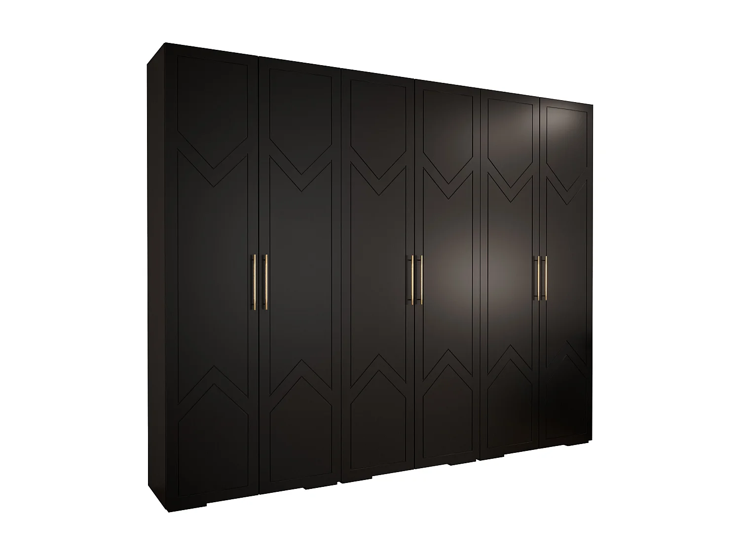 Armoire à portes battantes Manhattan Ryfel 8 236,7/300/47 6 portes (Noir)