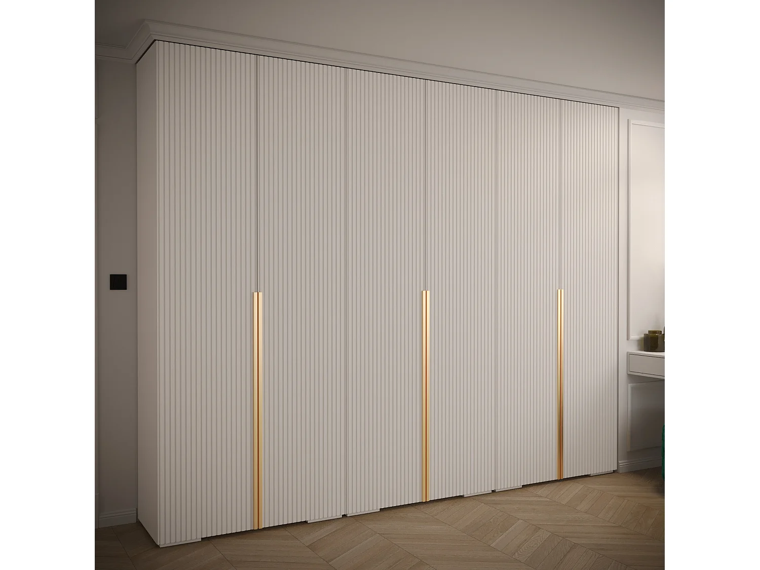 Armoire à portes battantes Manhattan Ryfel 9 236,7/300/47 6 portes (Blanc)