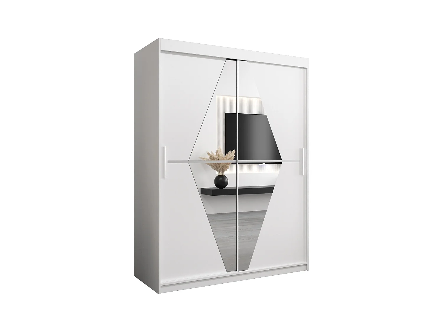 Boliwia kledingkast met schuifdeuren 200/150/62 2 deuren (wit/wit)