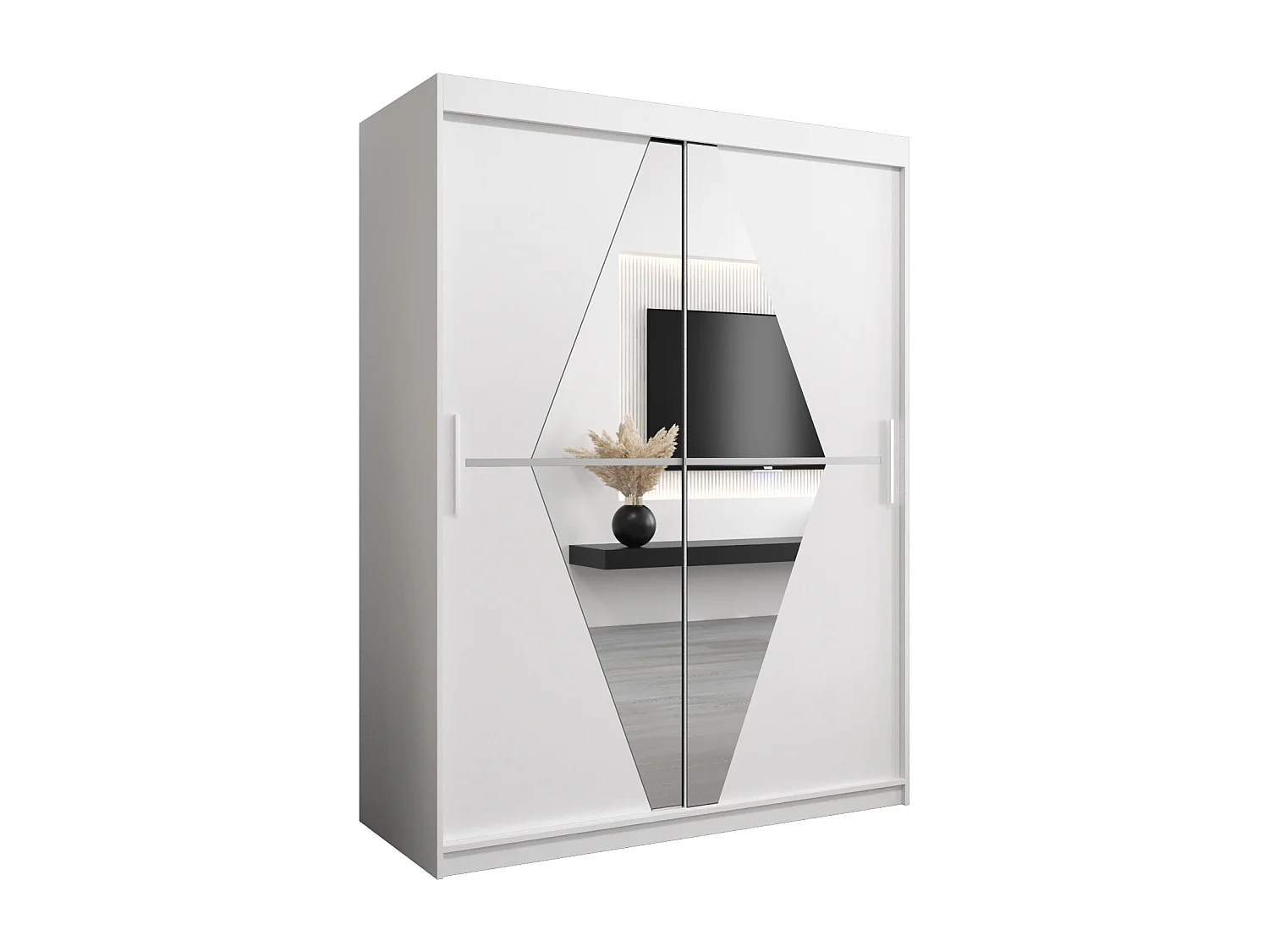 Armoire Boliwia À Portes Coulissantes 200/150/62 2 portes (Blanc/Blanc)