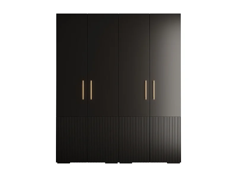 Armoire à portes battantes Manhattan Ryfel 3 236,7/200/47 4 portes (Noir)