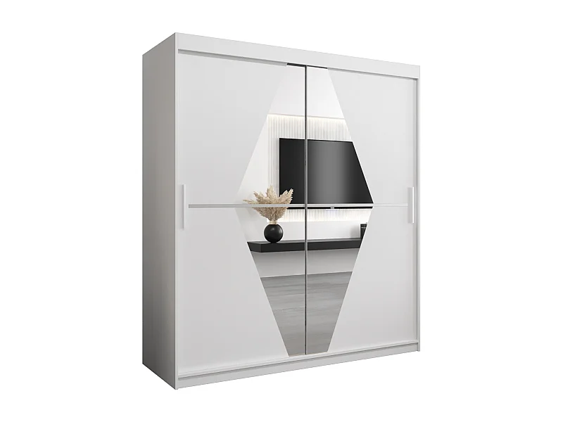Boliwia kledingkast met schuifdeuren 200/180/62 2 deuren (wit/wit)