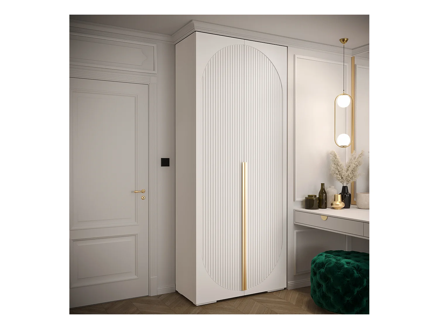 DREHTÜRENSCHRANK MANHATTAN RYFEL 5 236,7/100/47 2-türig (Weiß)