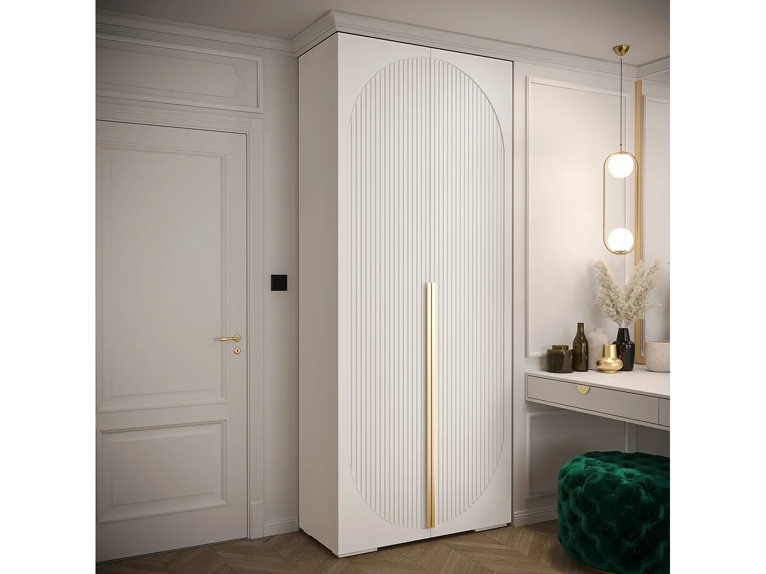 Draaideurkast Manhattan Ryfel 5 236,7/100/47 2-deurs (wit)