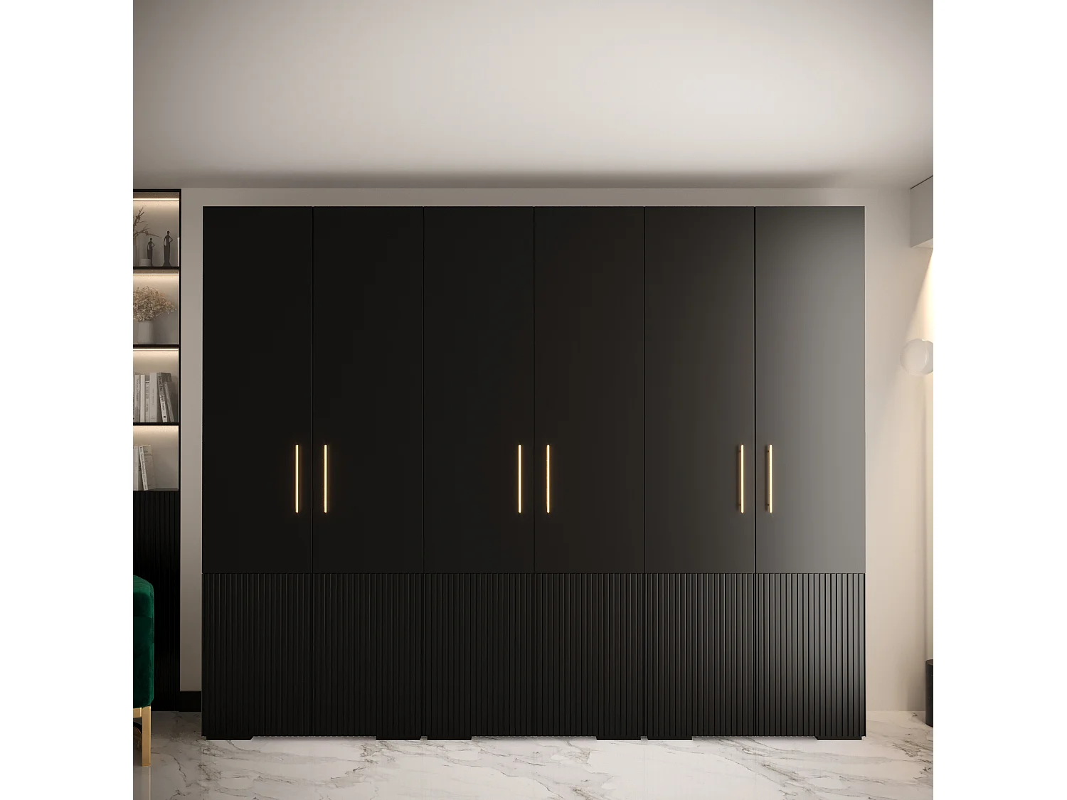 DREHTÜRENSCHRANK MANHATTAN RYFEL 3 236,7/300/47 6-türig (Schwarz)