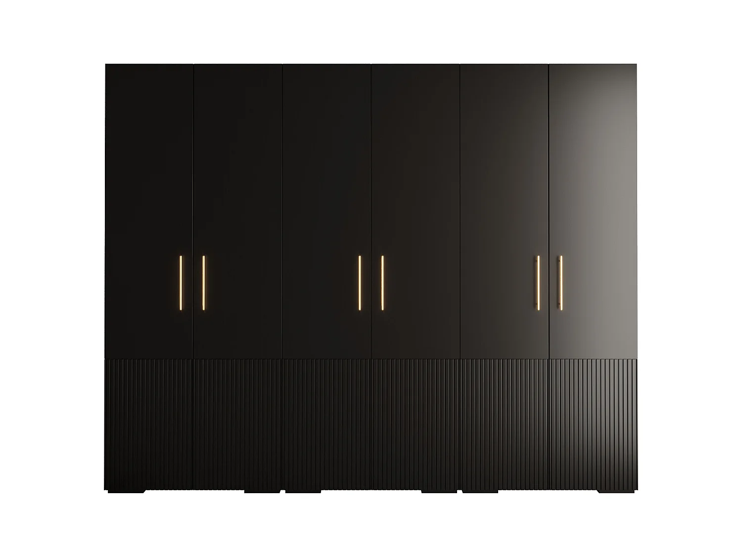 Armoire à portes battantes Manhattan Ryfel 3 236,7/300/47 6 portes (Noir)