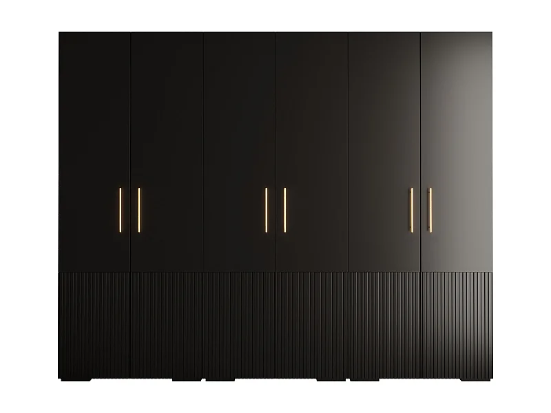 Armadio Manhattan Ryfel 3 a ante battenti 236,7/300/47 6 porte (Nero)