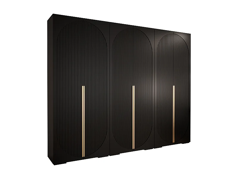 Armoire à portes battantes Manhattan Ryfel 5 236,7/300/47 6 portes (Noir)