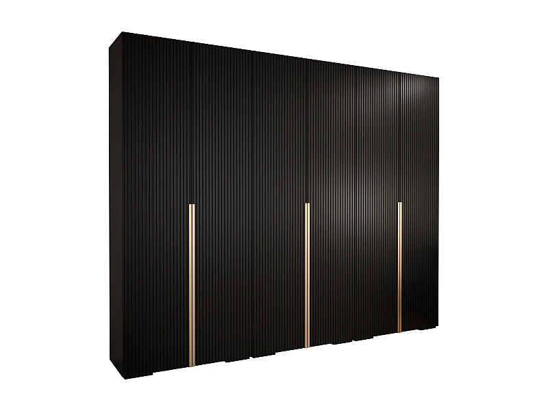 Armoire à portes battantes Manhattan Ryfel 9 236,7/300/47 6 portes (Noir)