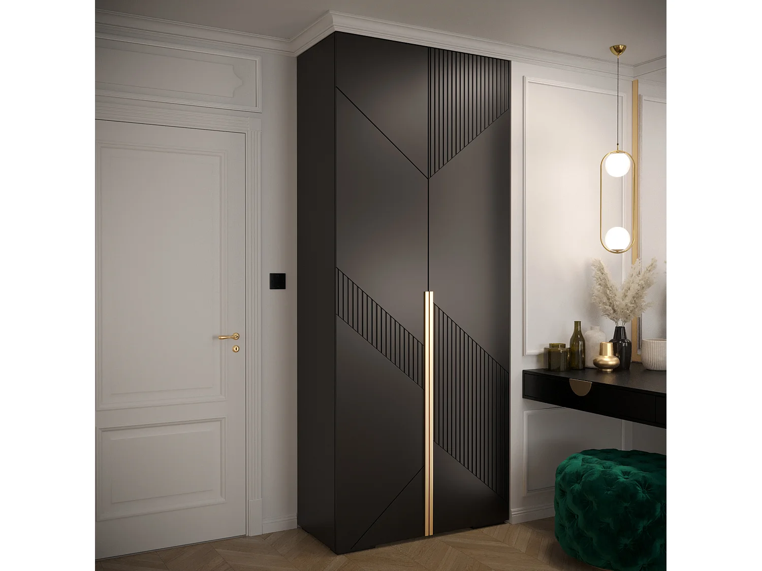 DREHTÜRENSCHRANK MANHATTAN RYFEL 7 236,7/100/47 2-türig (Schwarz)