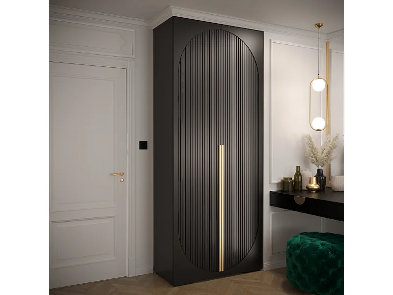 Armoire à portes battantes Manhattan Ryfel 5 236,7/100/47 2 portes (Noir)