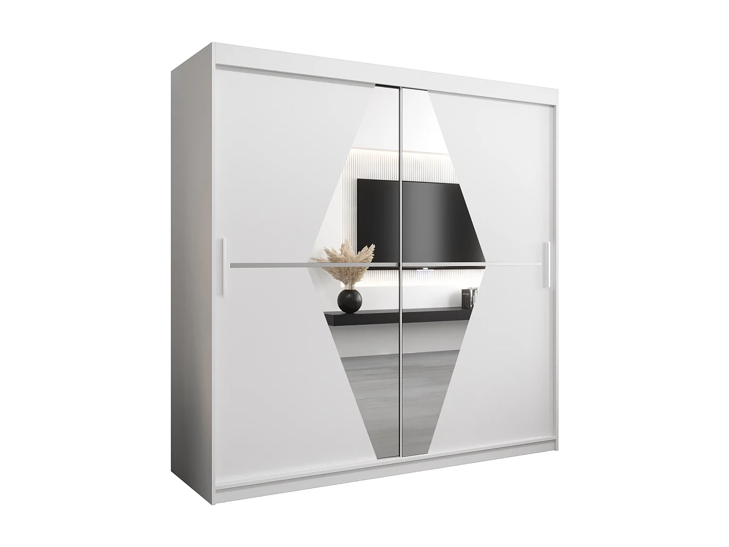 Armoire Boliwia À Portes Coulissantes 200/200/62 2 portes (Blanc/Blanc)