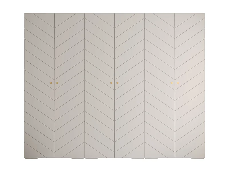 Armoire à portes battantes Manhattan Ryfel 4 236,7/300/47 6 portes (Blanc)