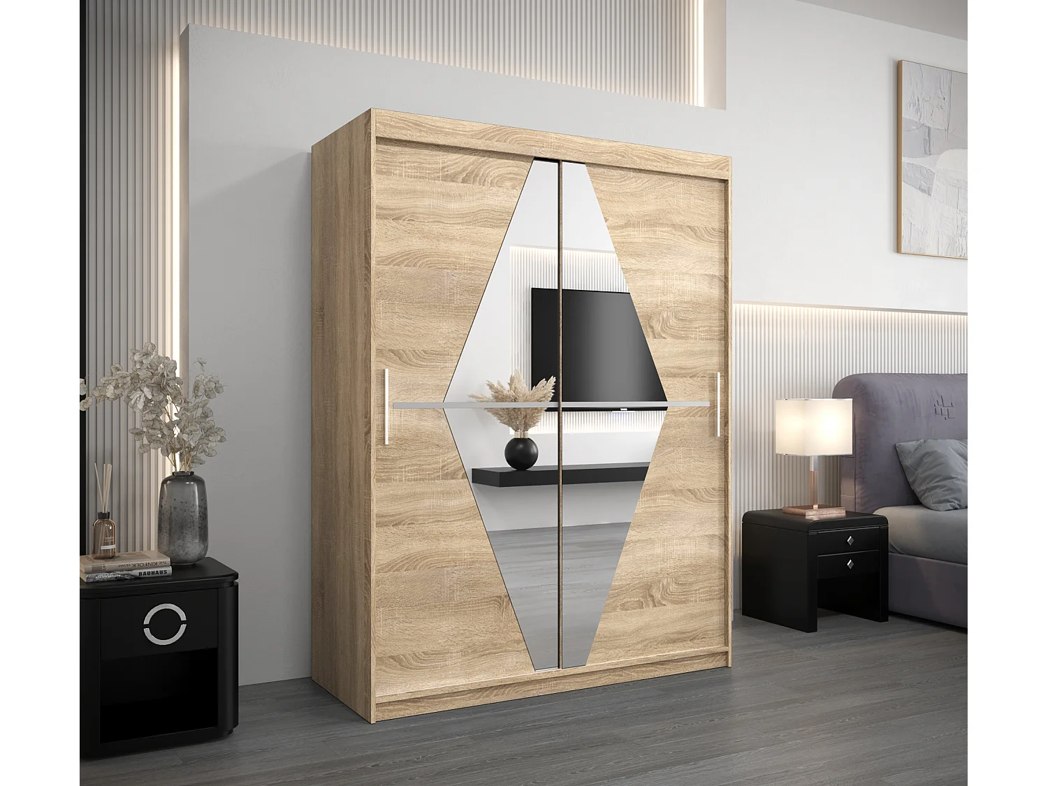 Schwebetürenschrank Boliwia 200/150/62 2-Türig (Sonoma)