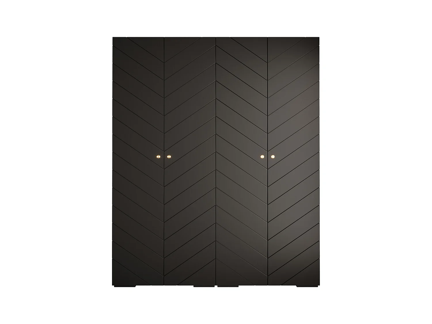 Armoire à portes battantes Manhattan Ryfel 4 236,7/200/47 4 portes (Noir)