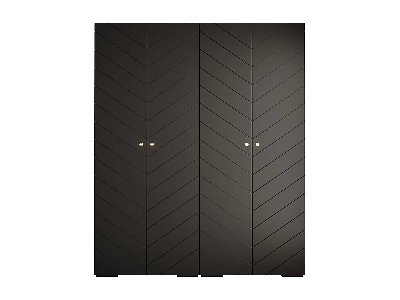 Armoire à portes battantes Manhattan Ryfel 4 236,7/200/47 4 portes (Noir)