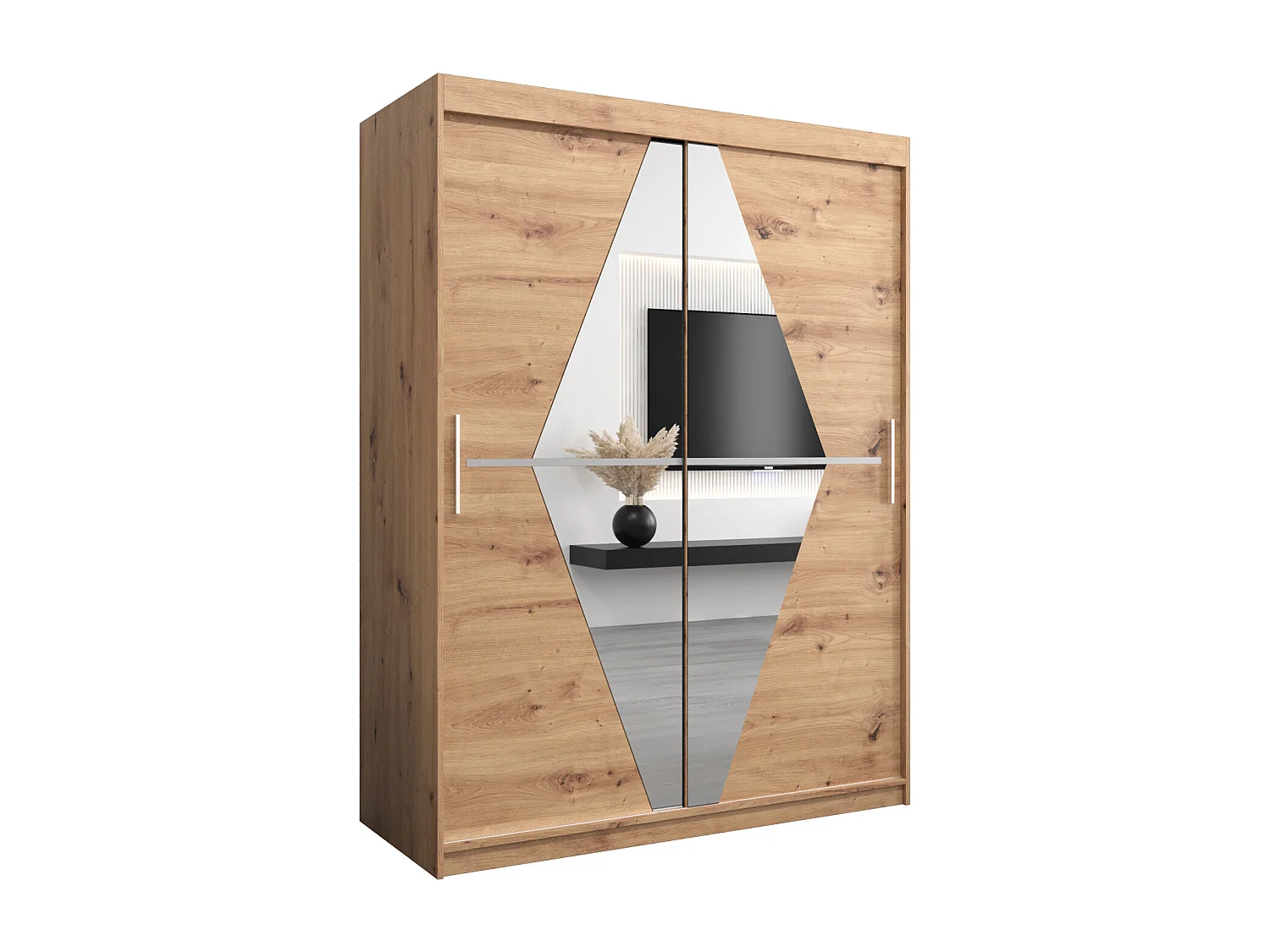 Schwebetürenschrank Boliwia 200/150/62 2-Türig (Artisan)