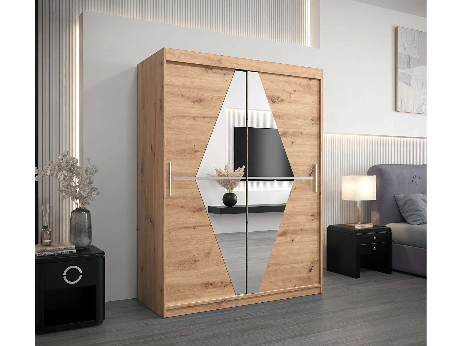 Armoire Boliwia À Portes Coulissantes 200/150/62 2 portes (Artisan/Artisan)