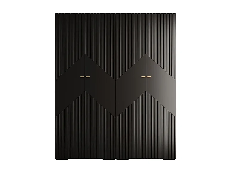 Armoire à portes battantes Manhattan Ryfel 2 236,7/200/47 4 portes (Noir)