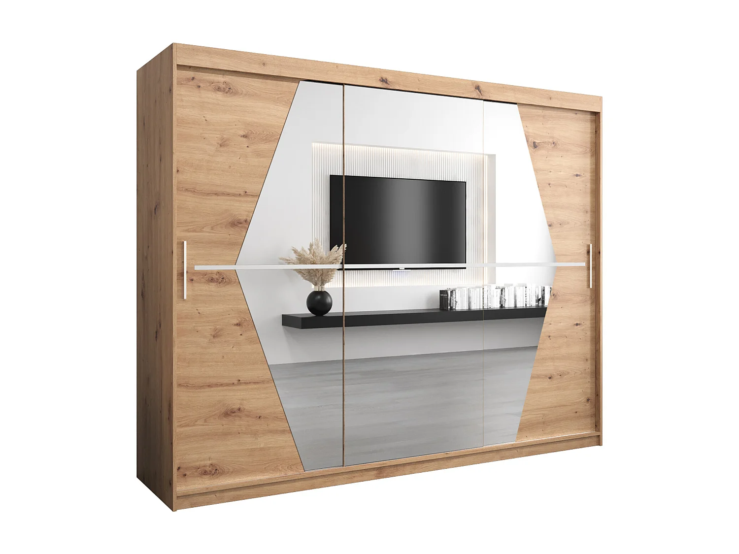 Armoire Boliwia À Portes Coulissantes 200/250/62 3 Portes (Artisan/Artisan)