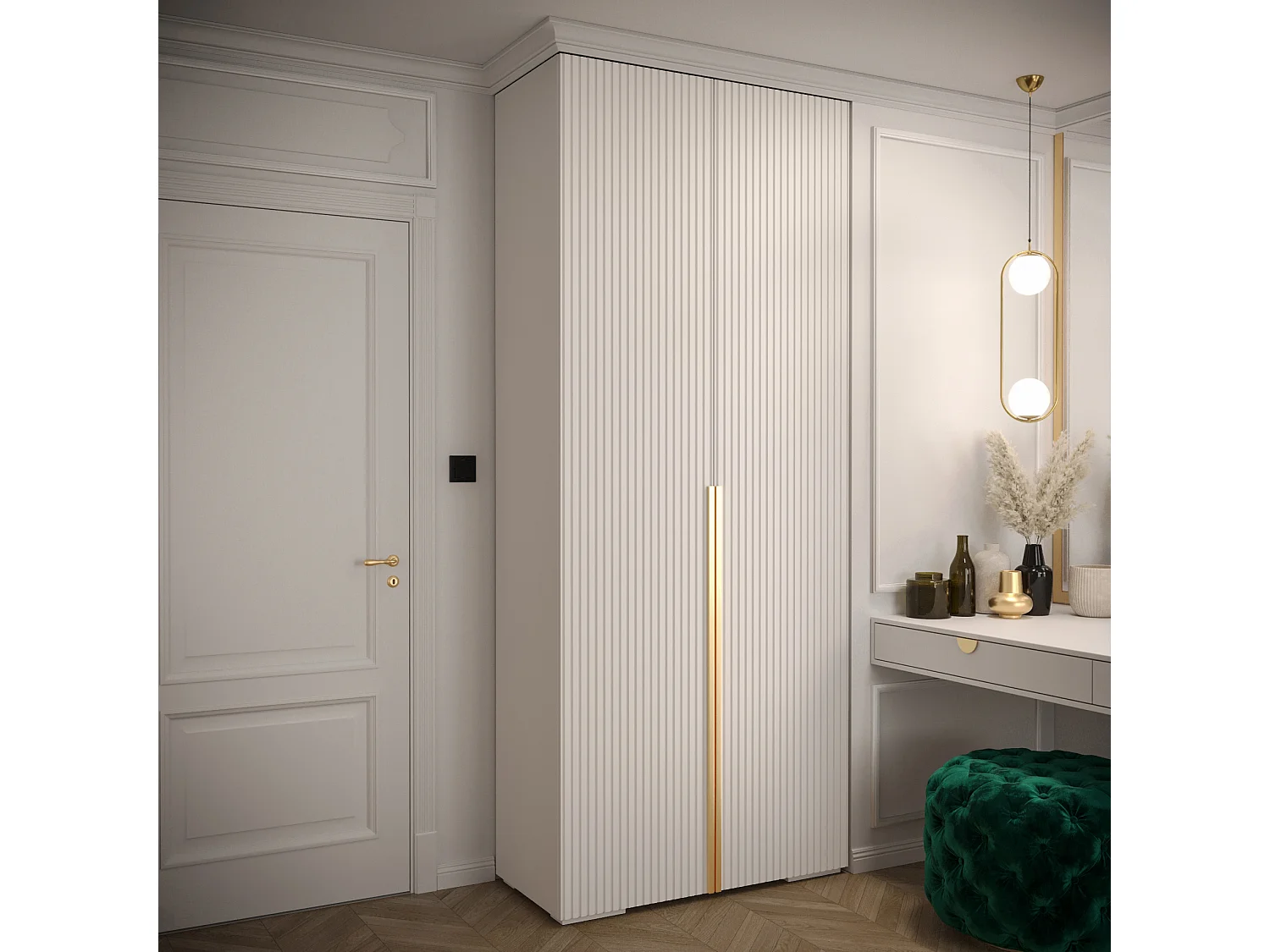 DREHTÜRENSCHRANK MANHATTAN RYFEL 9 236,7/100/47 2-türig (Weiß)