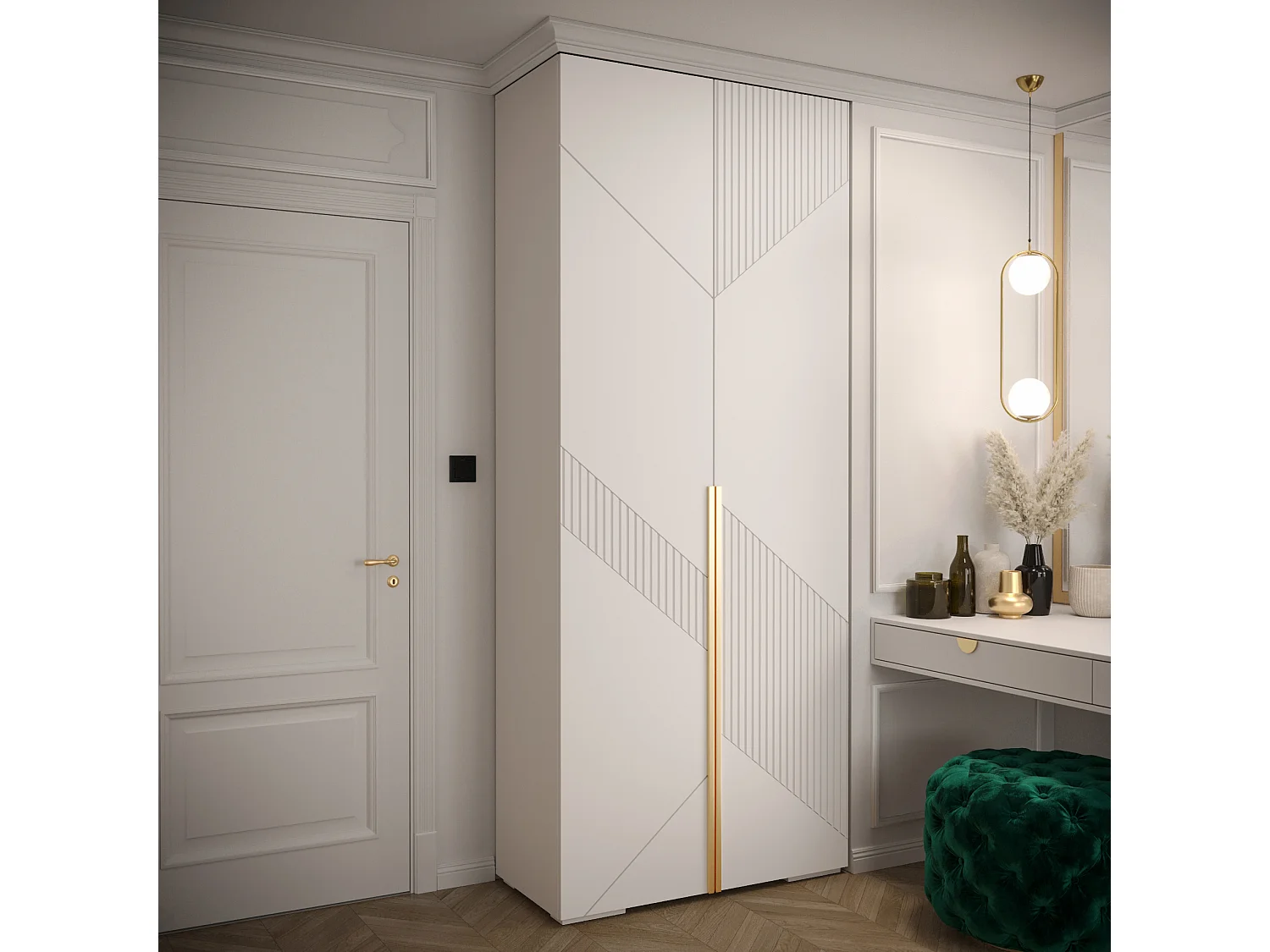 DREHTÜRENSCHRANK MANHATTAN RYFEL 7 236,7/100/47 2-türig (Weiß)