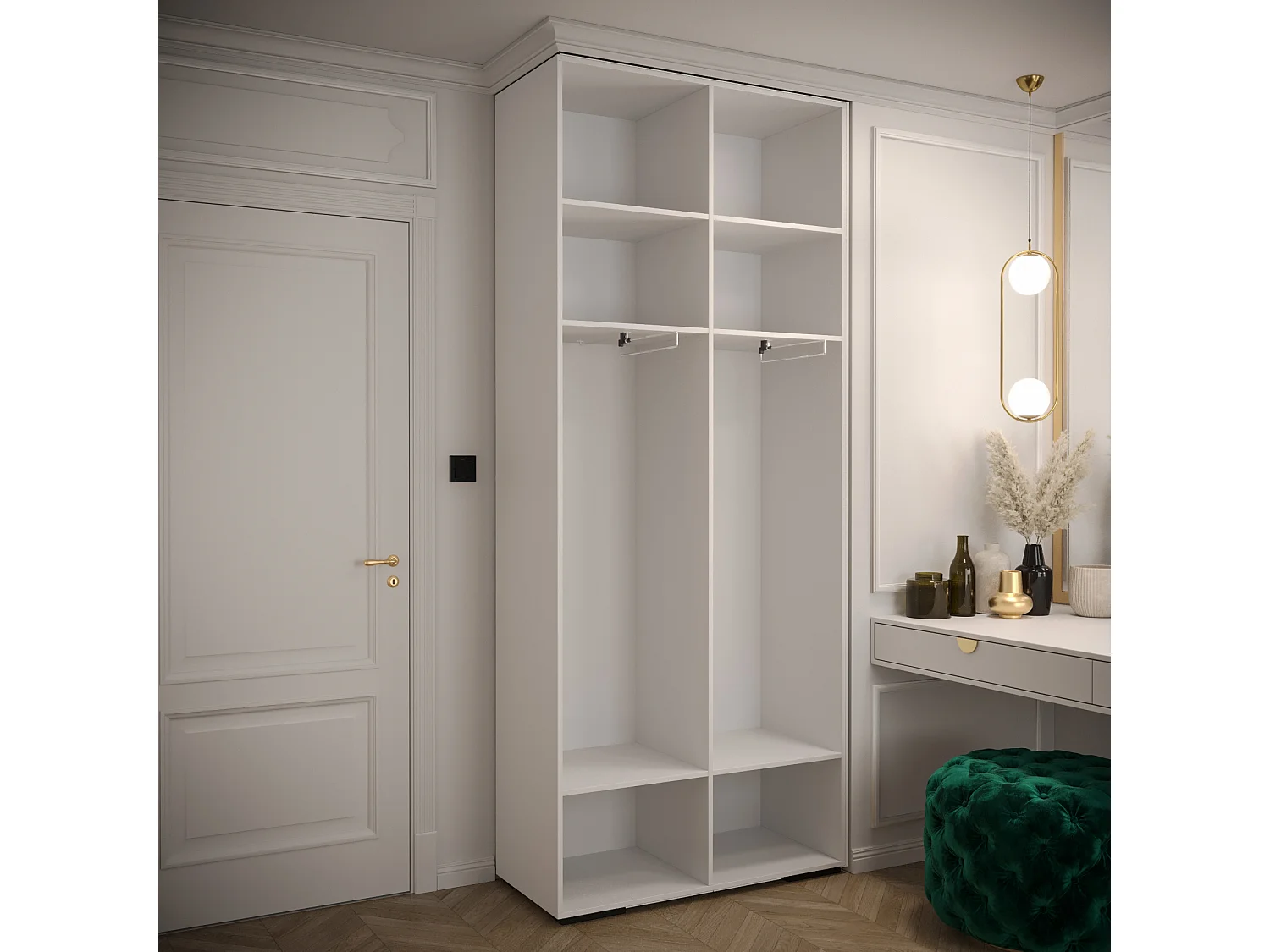 DREHTÜRENSCHRANK MANHATTAN RYFEL 7 236,7/100/47 2-türig (Weiß)