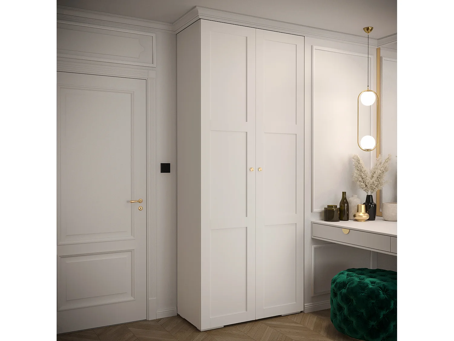 Armoire à portes battantes Manhattan Ryfel 10 236,7/100/47 2 portes (Blanc)