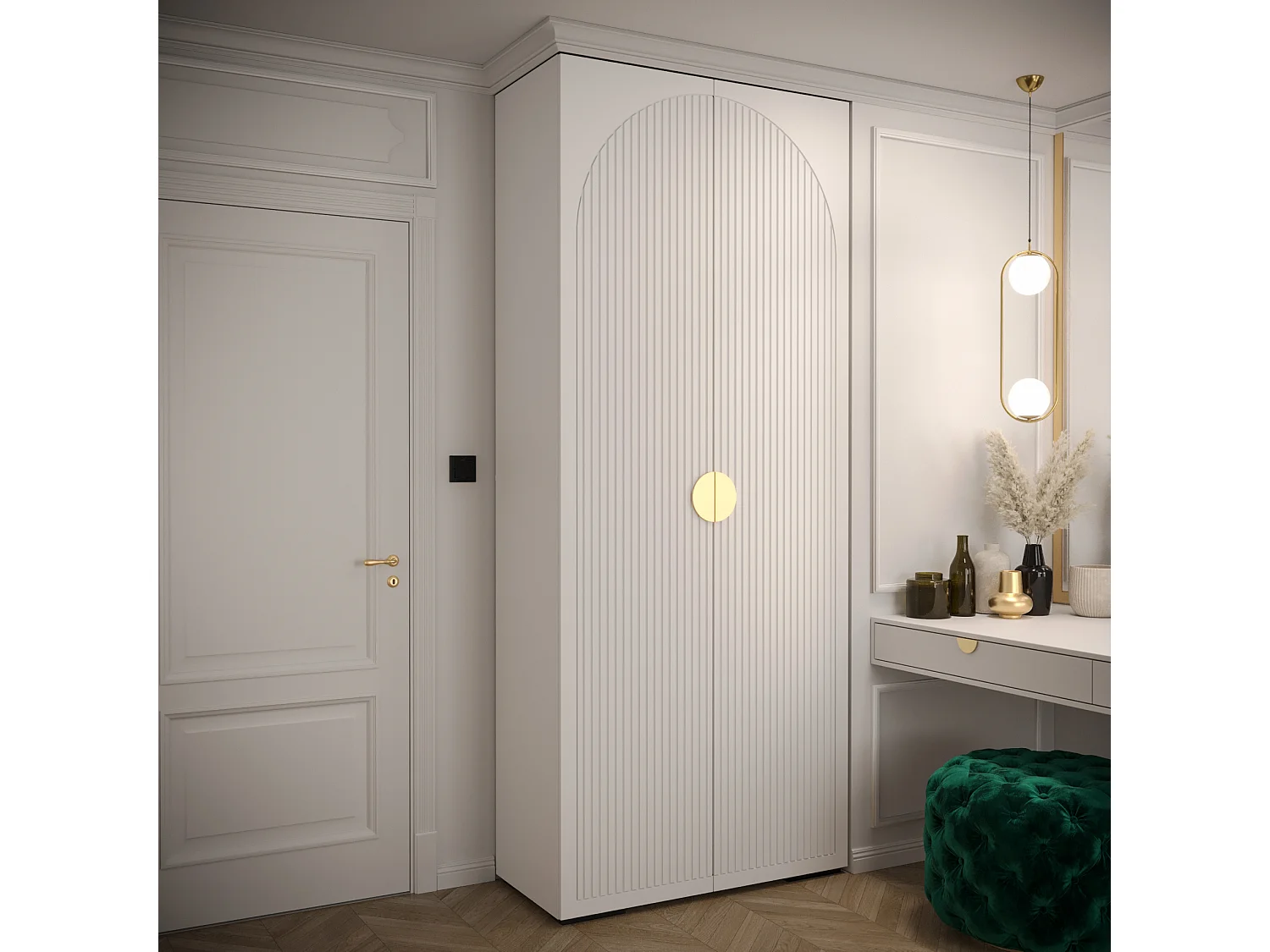 Armadio Manhattan Ryfel 1 a ante battenti 236,7/100/47 2 porte (Bianco)