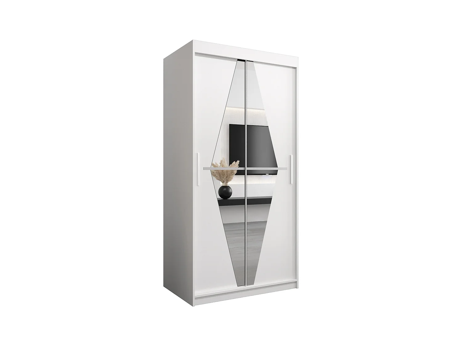 Armoire Boliwia À Portes Coulissantes 200/100/62 2 portes (Blanc/Blanc)