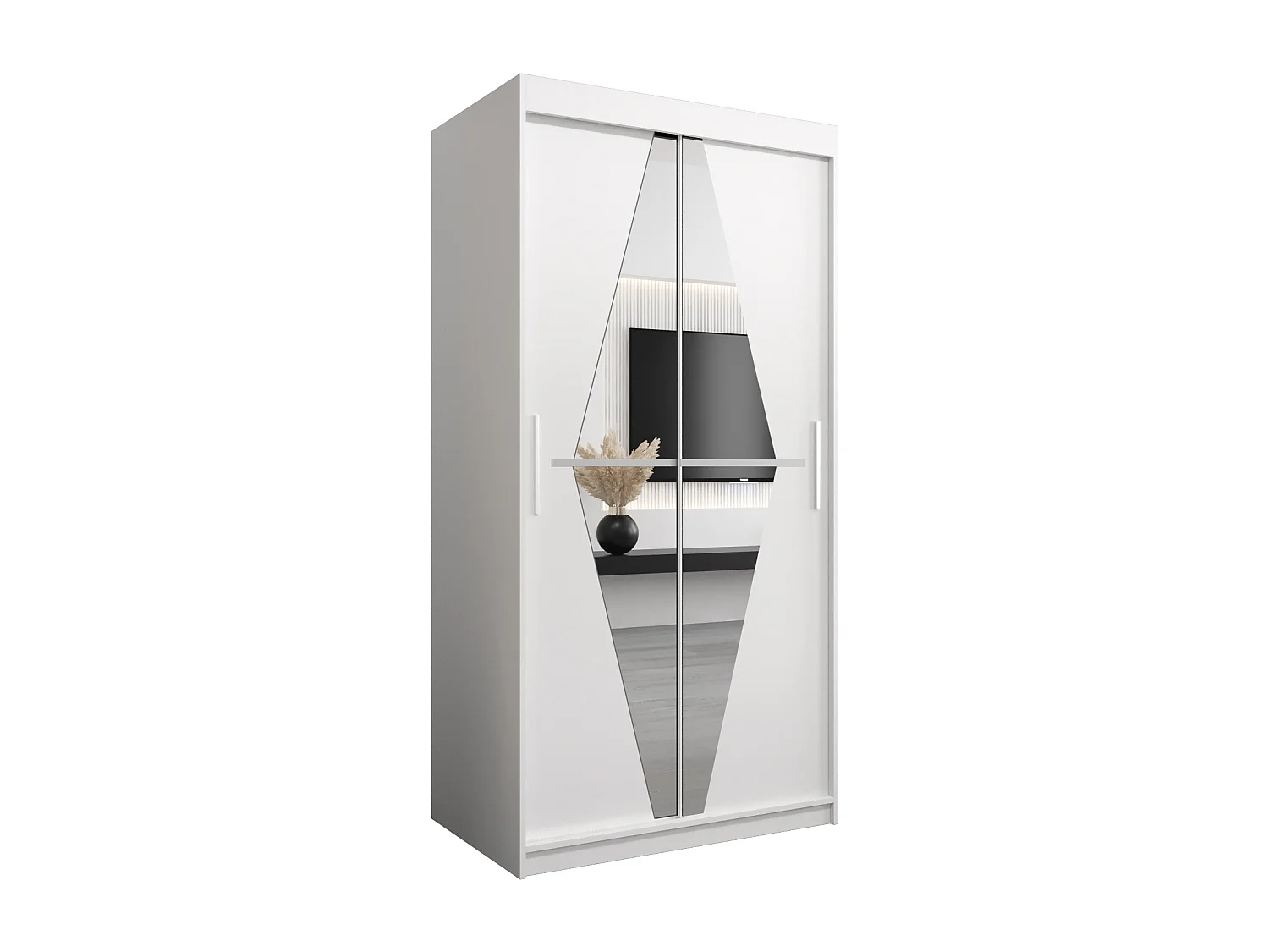 Armoire Boliwia À Portes Coulissantes 200/100/62 2 portes (Blanc/Blanc)