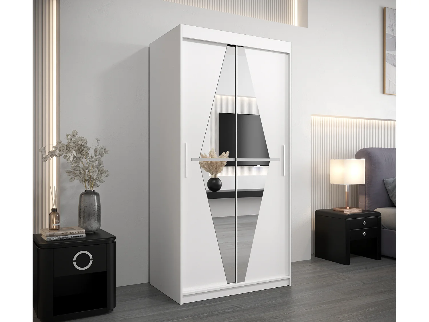 Armoire Boliwia À Portes Coulissantes 200/100/62 2 portes (Blanc/Blanc)