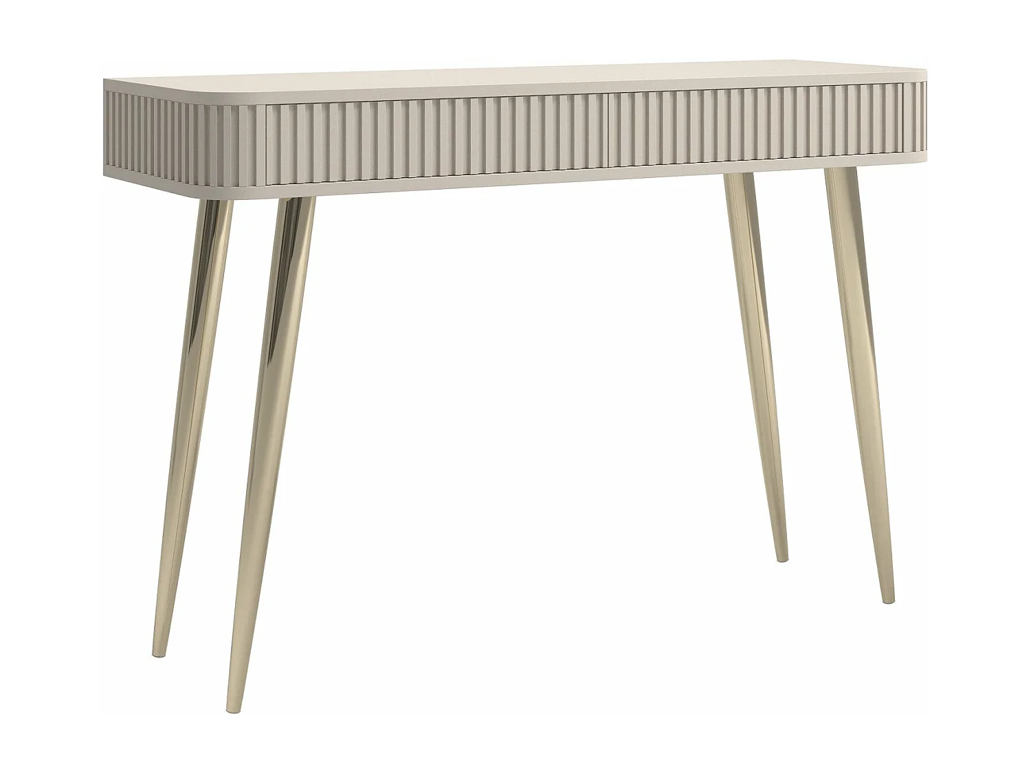 Coiffeuse avec 2 tiroirs et façades cannelées - 113 cm - grėge - OVARLO