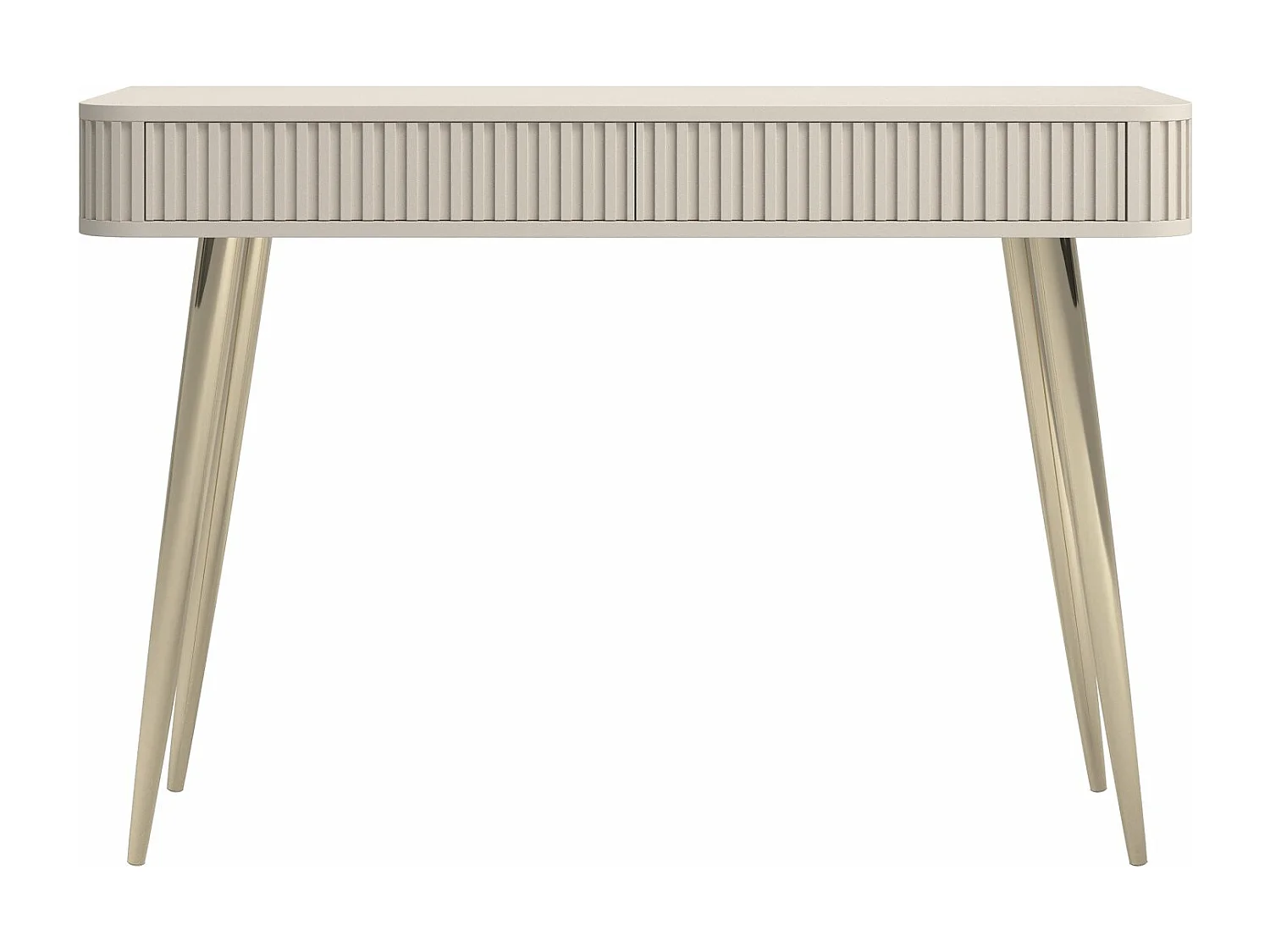 Coiffeuse avec 2 tiroirs et façades cannelées - 113 cm - grėge - OVARLO