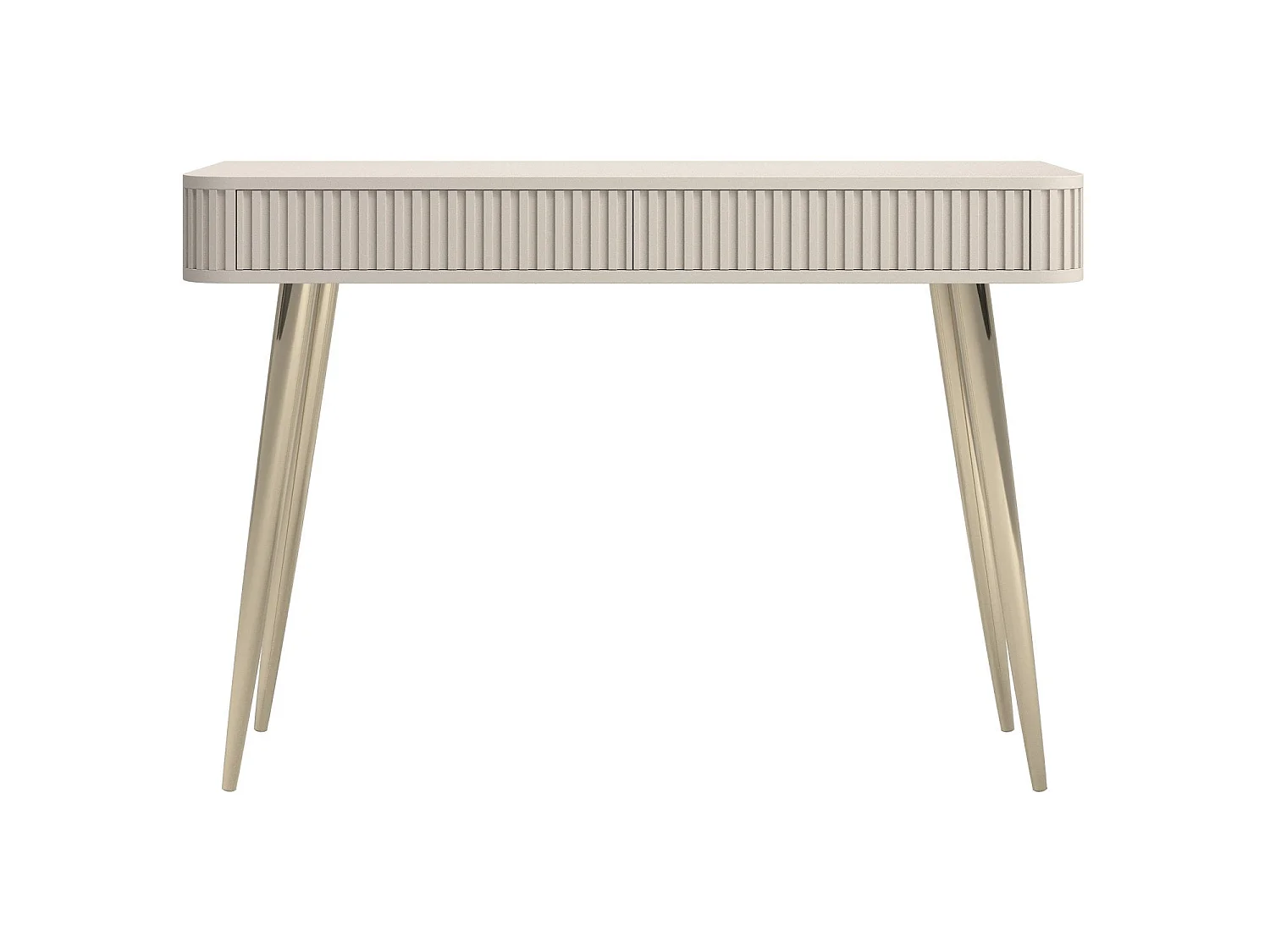 Coiffeuse avec 2 tiroirs et façades cannelées - 113 cm - grėge - OVARLO