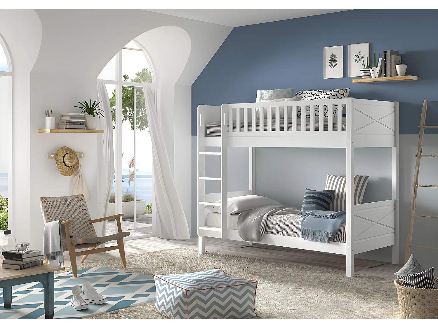 Litera SCOTT BB005 90x200 cm Blanco