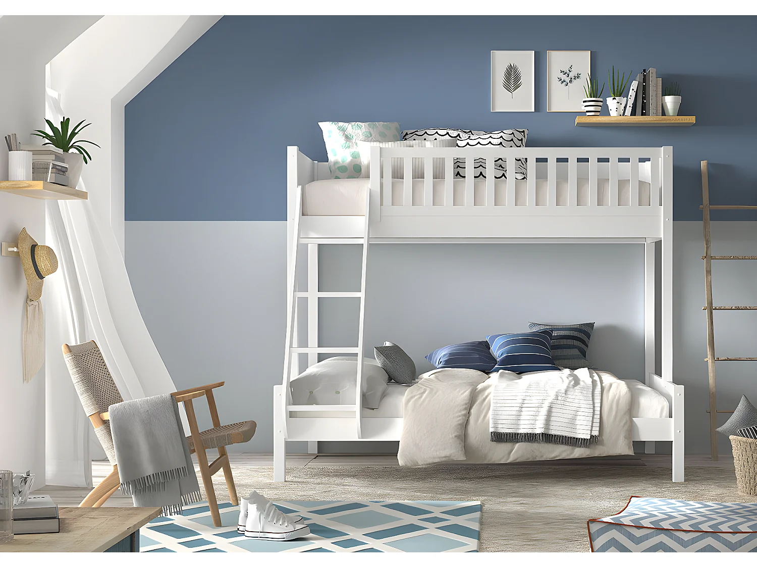 Lits superposés SCOTT BB005 90x200 cm Blanc