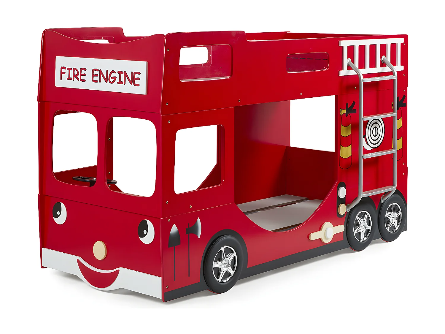 Lits superposés AUTO BB005 90x200 cm Rouge